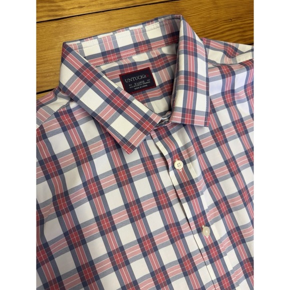 UNTUCKit Other - UNTUCKit Tour De Paz Plaid Shirt Long Sleeve Button Up Nylon Blend Men's XL
